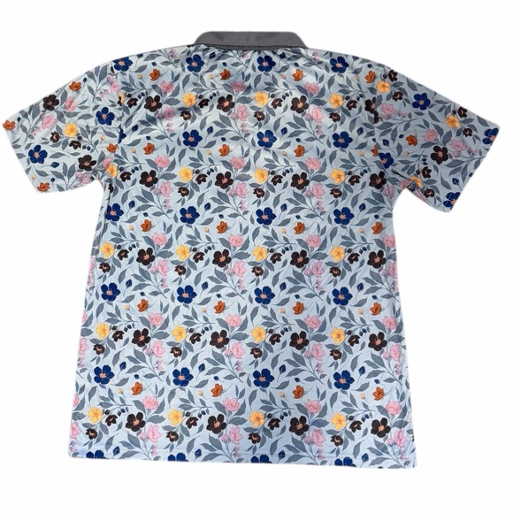 Swannies Floral Men's Polo Shirt with Gray Collar Size XL - Picture 2 of 4